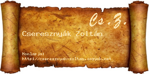 Cseresznyák Zoltán névjegykártya