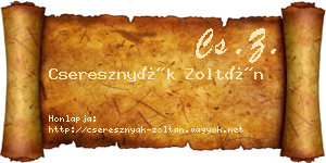 Cseresznyák Zoltán névjegykártya